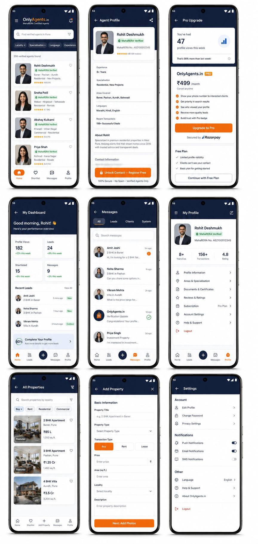 OnlyAgents.in — UI Screen